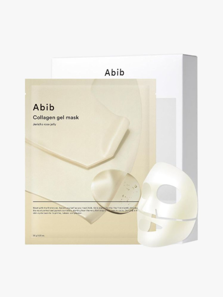 Abib Collagen Gel Mask Jericho Rose Jelly in branded component on a light gray background
